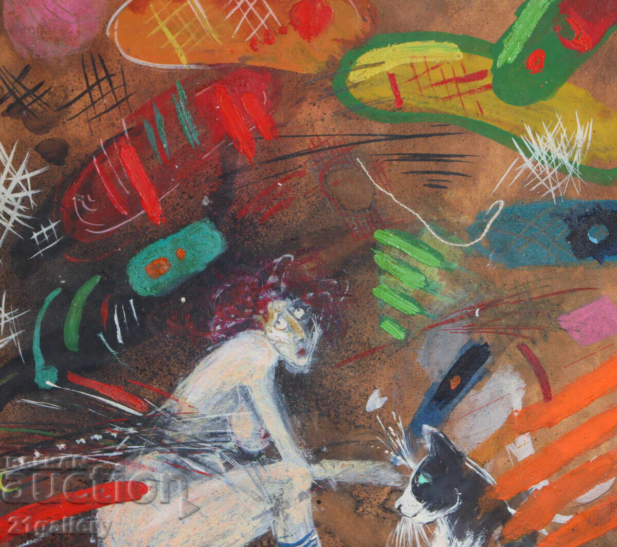 Delivery of Abstract figurative composition painting