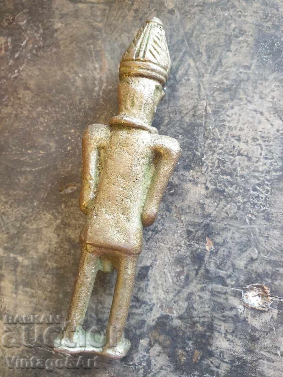 Miniatură Turnată Bronz Statuetă Motiv Antic - 5