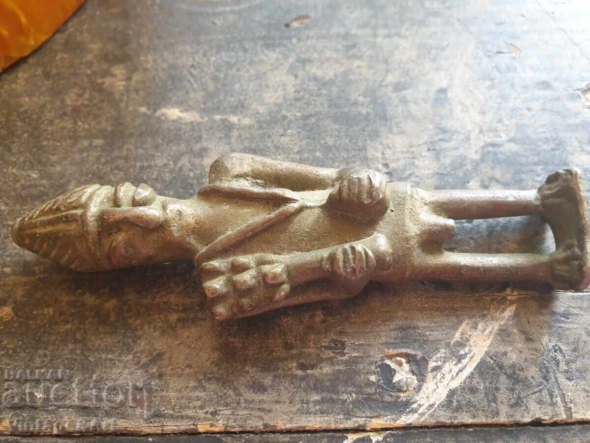 Miniatură Turnată Bronz Statuetă Motiv Antic - 7