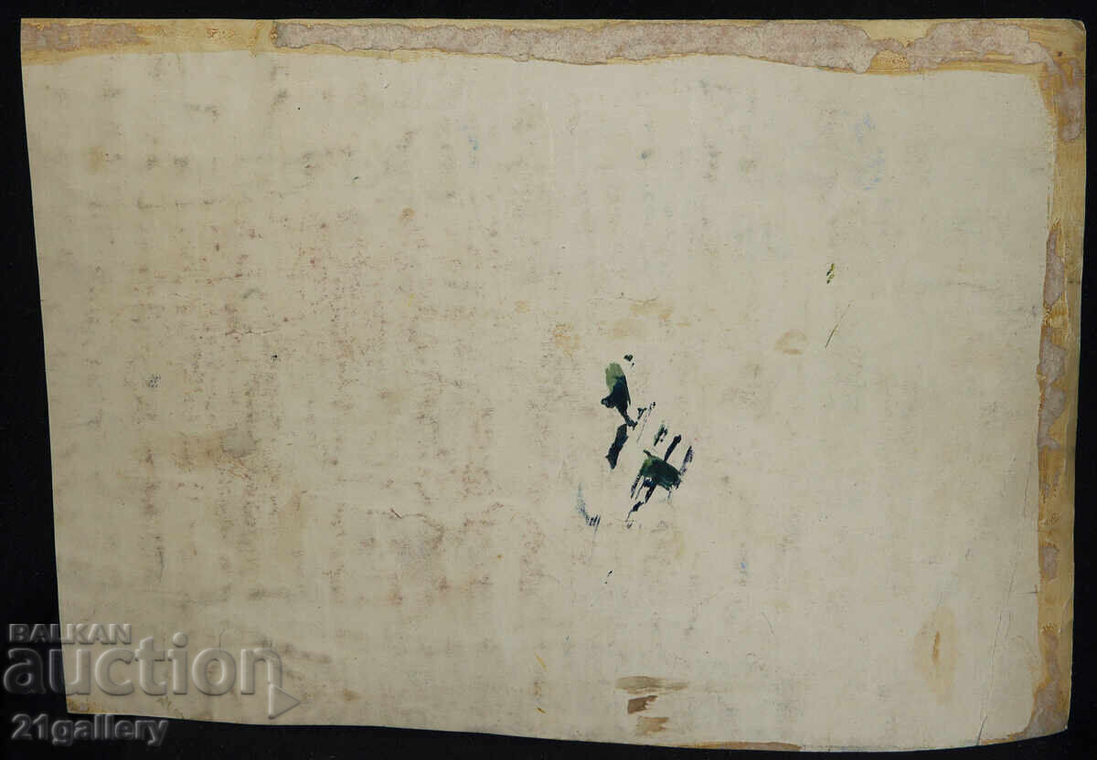 Old painting, tempera paints, Revival house, street - 7 Old painting, tempera paints, Revival house, street - 7