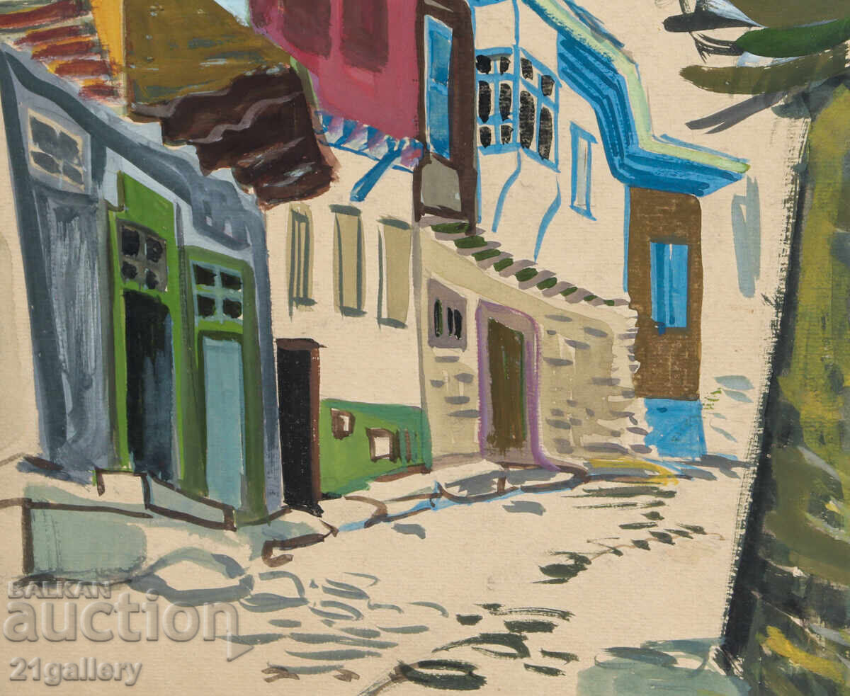 Παλαιός πίνακας με τέμπερα, αναγεννησιακό σπίτι, οδός - 6 Παλαιός πίνακας με τέμπερα, αναγεννησιακό σπίτι, οδός - 6