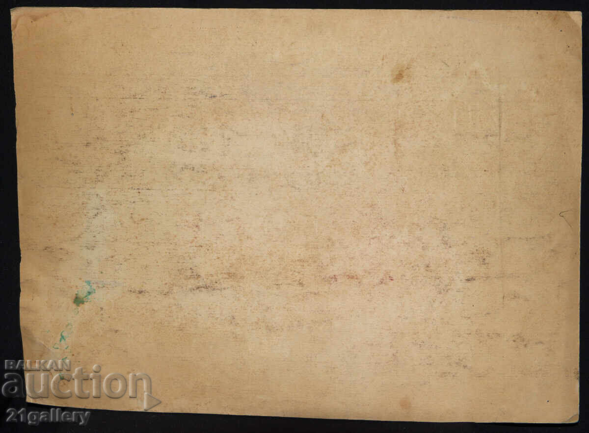 Стара картина акварел пейзаж - 7