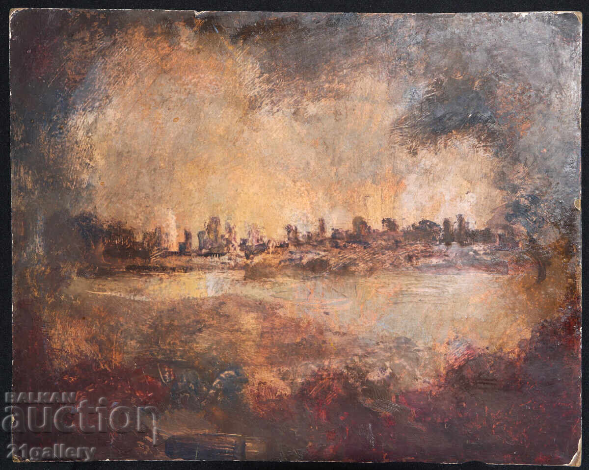 Παλιός ελαιογραφία, τοπίο με τιμή 450.00 BGN | € 230.08