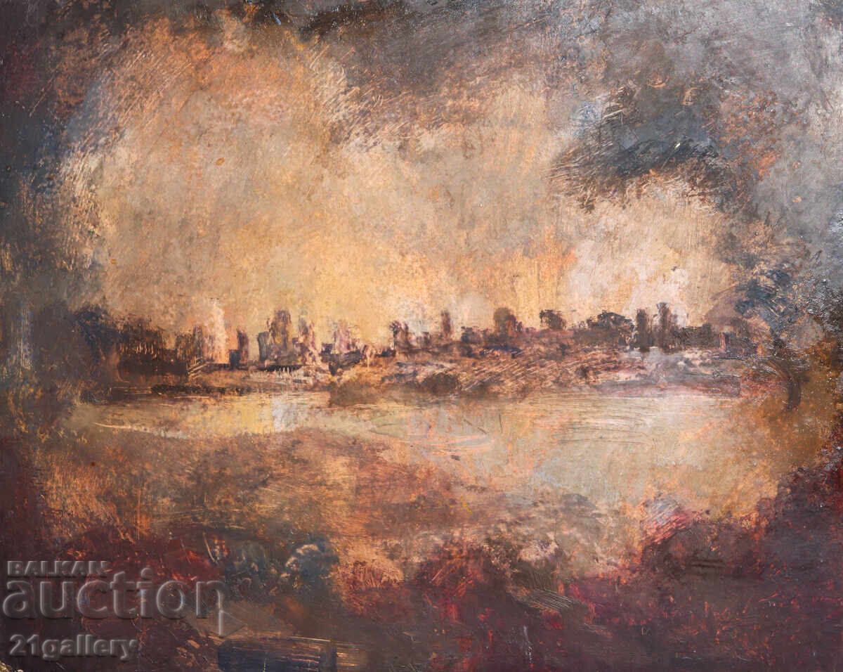 Δημοπρασία Παλιός ελαιογραφία, τοπίο