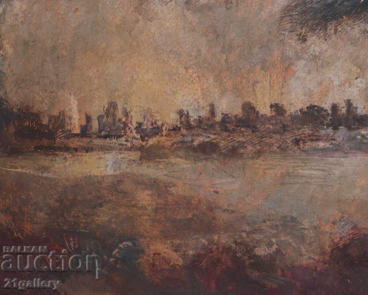 Παλιός ελαιογραφία, τοπίο - 5