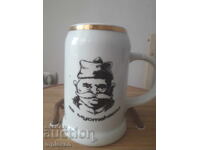 Porcelain Beer Mug For Mustached Men