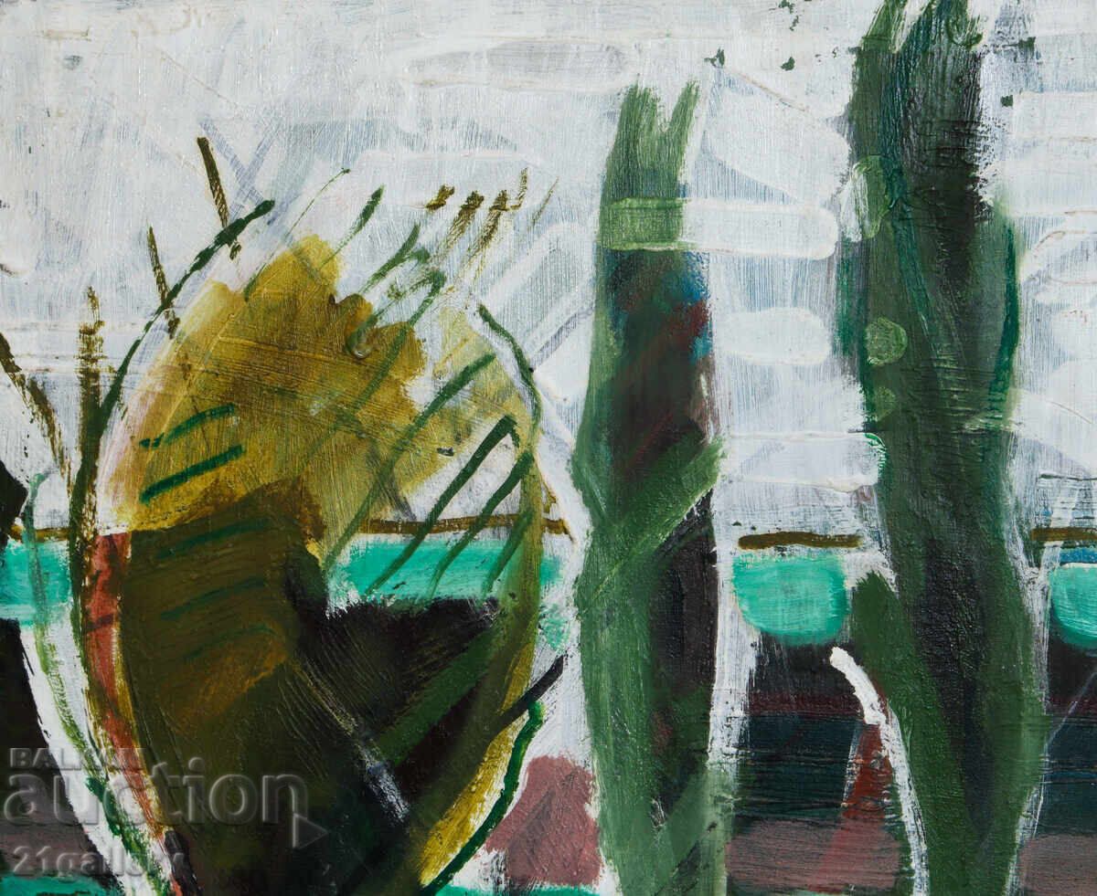 Livrarea Panayot Apostolov ulei pe pânză peisaj abstract 1985 Livrarea Panayot Apostolov ulei pe pânză peisaj abstract 1985