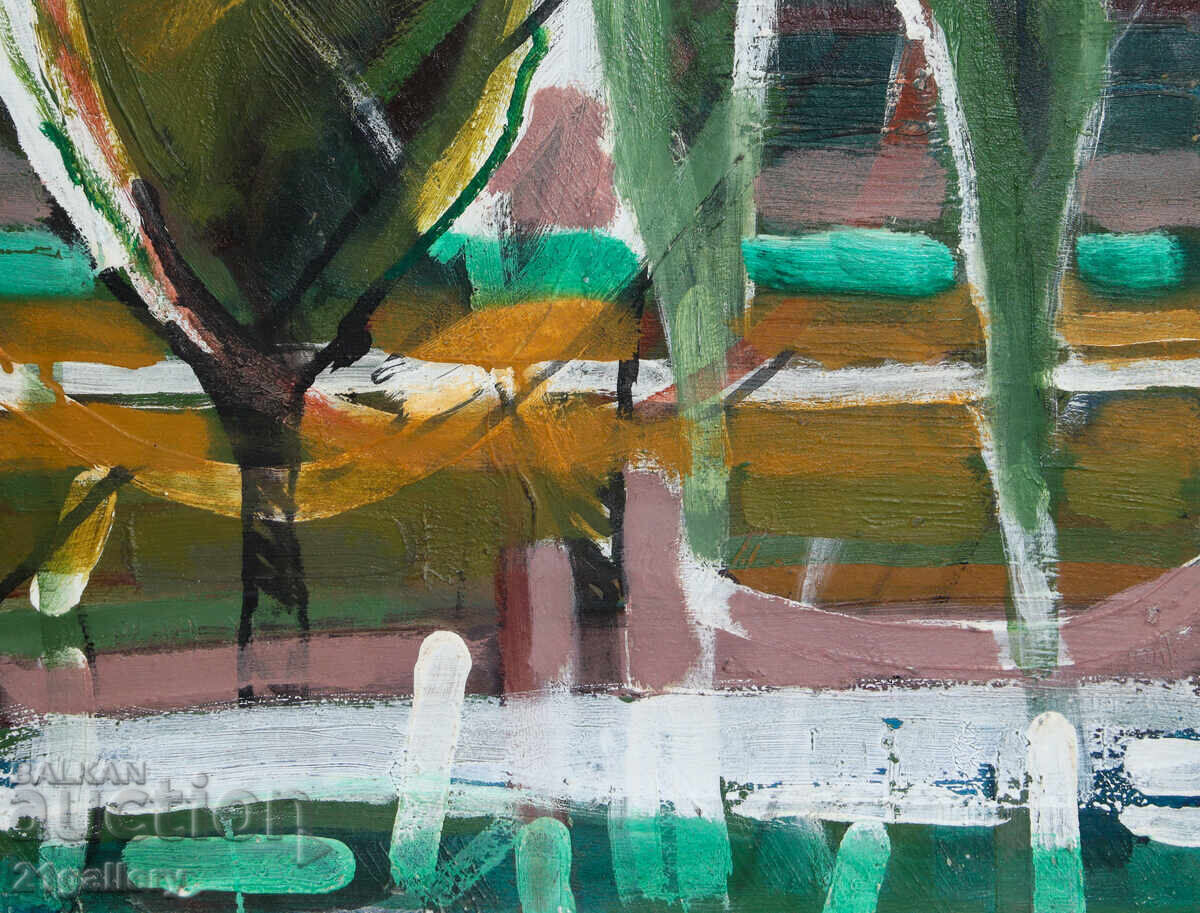 Panayot Apostolov ulei pe pânză peisaj abstract 1985 - 6 Panayot Apostolov ulei pe pânză peisaj abstract 1985 - 6