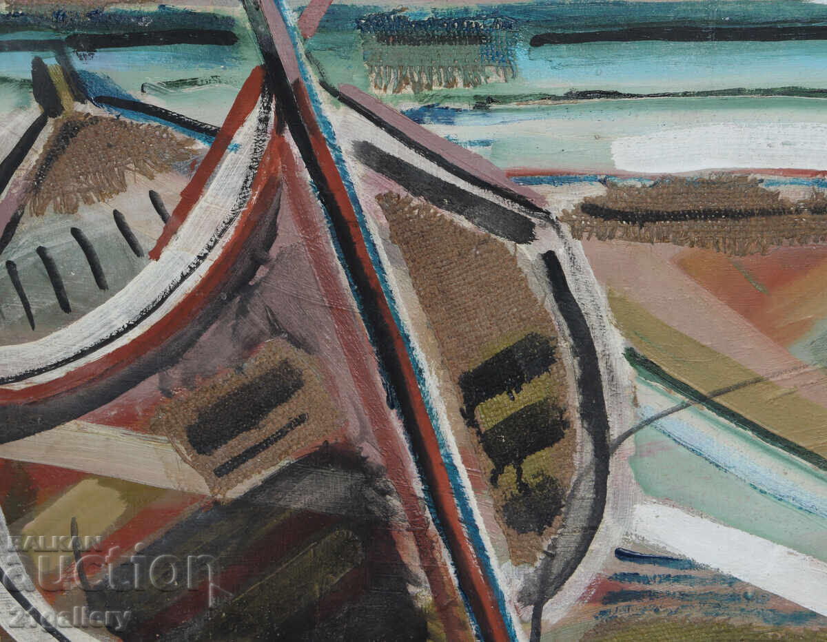 Delivery of Panayot Apostolov Oil Paints Abstract Landscape Boats