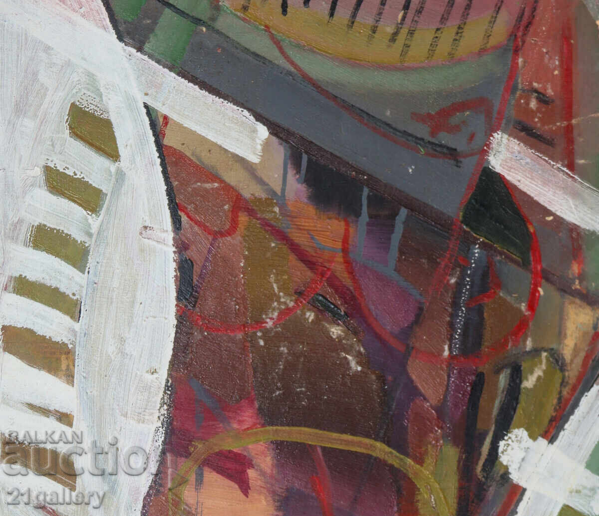 Παράδοση Παναγιώτης Αποστόλου ελαιογραφία αφηρημένη σύνθεση 1985