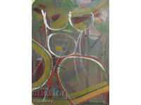 Panayot Apostolov oil paints abstract composition