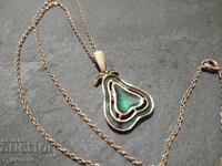 Colier cu pandantiv, bijuterie, lănțișor cu email și ștampilă 3.11.25