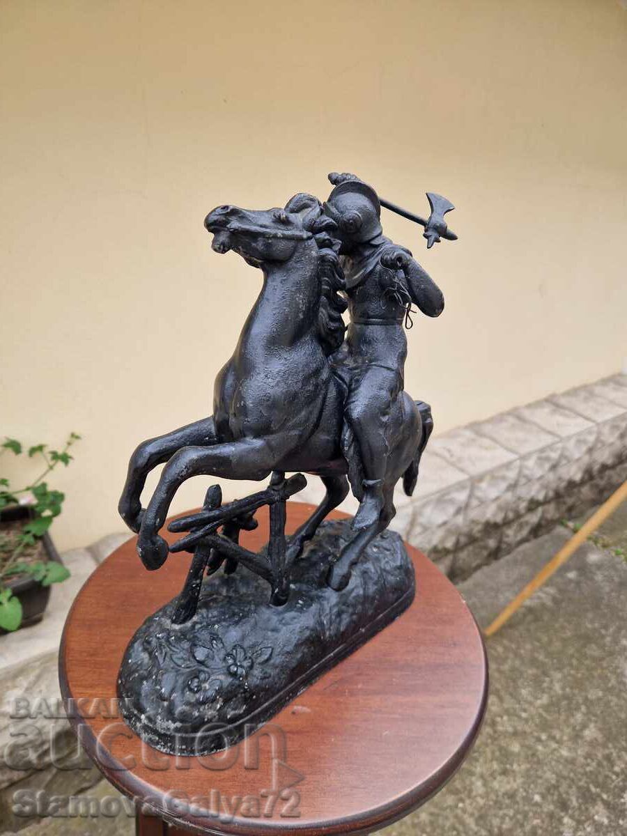 Figurină statuetă metalică englezească antică superbă - 6