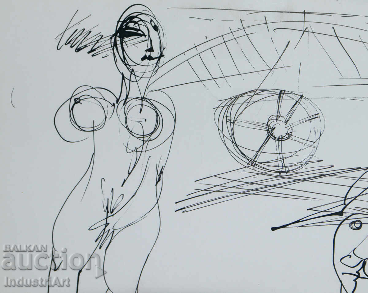 Доставка на Рисунка туш абстрактна фигурална композиция 1992г. Доставка на Рисунка туш абстрактна фигурална композиция 1992г.