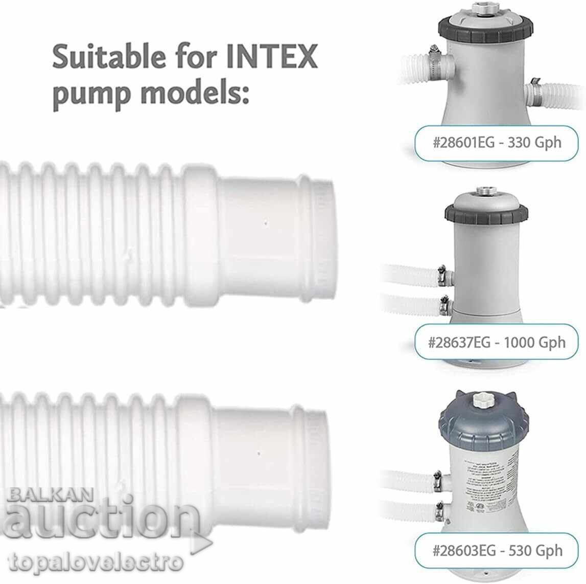 Delivery of Set of 3 pool hoses, 32mm, 150cm, for Intex 330GP