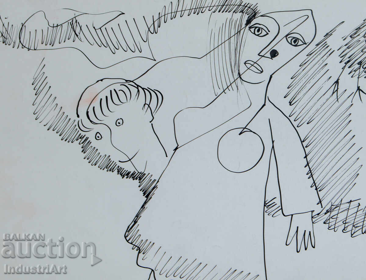 Доставка на Рисунка туш абстрактна фигурална композиция 1991г. Доставка на Рисунка туш абстрактна фигурална композиция 1991г.