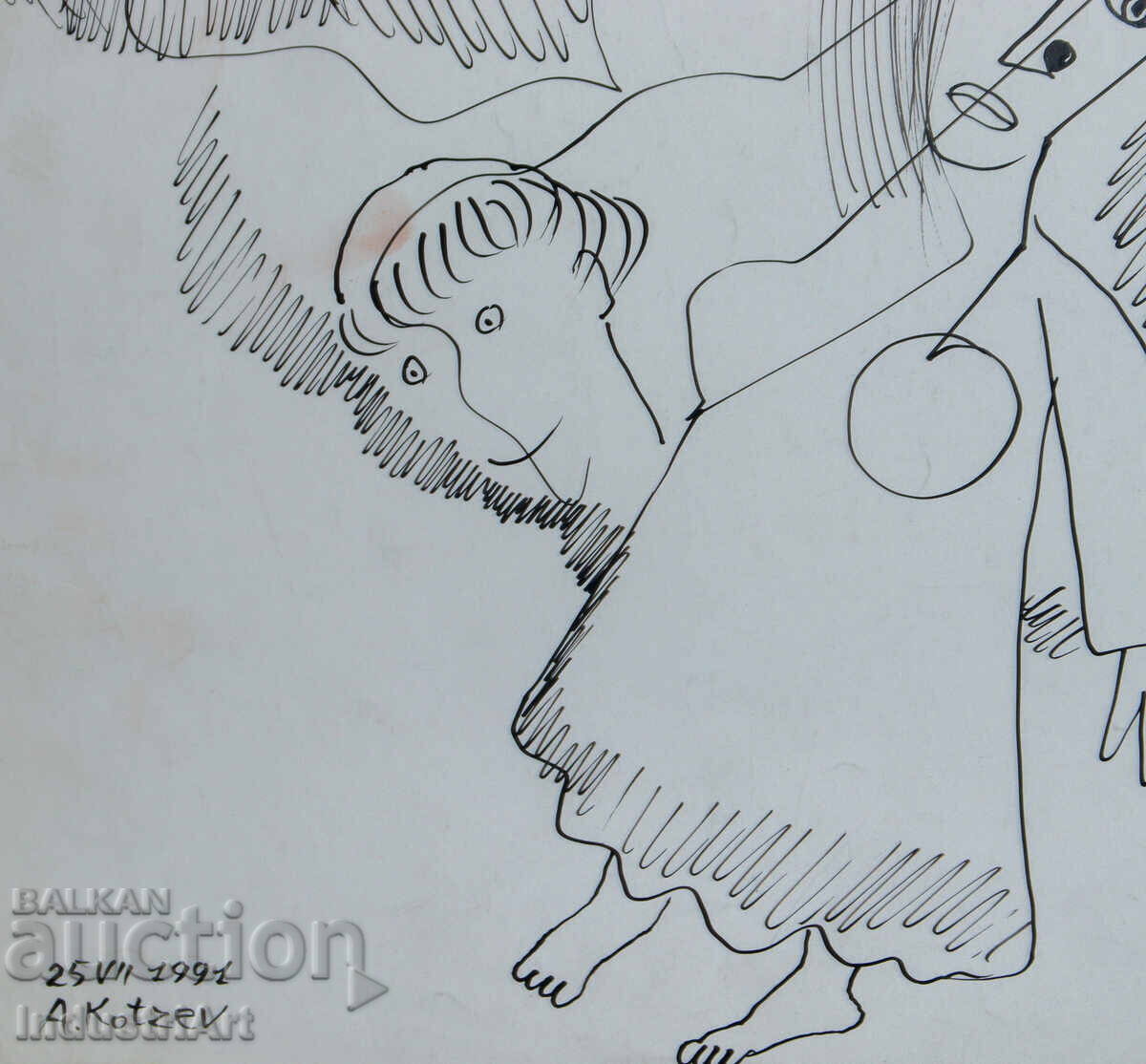 Рисунка туш абстрактна фигурална композиция 1991г. - 5 Рисунка туш абстрактна фигурална композиция 1991г. - 5