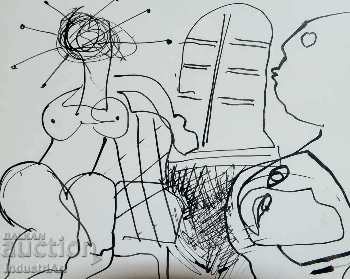 Παράδοση Σχέδιο με μελάνι, αφηρημένη εικαστική σύνθεση, 1992 Παράδοση Σχέδιο με μελάνι, αφηρημένη εικαστική σύνθεση, 1992