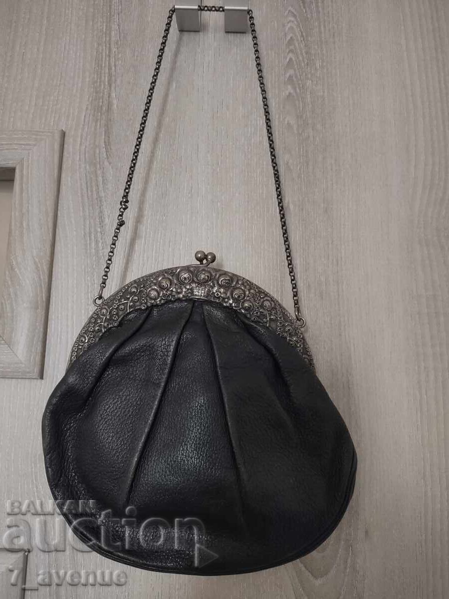 Γυναικεία τσάντα ασημί και φυσικό δέρμα 3.11..25 - 5