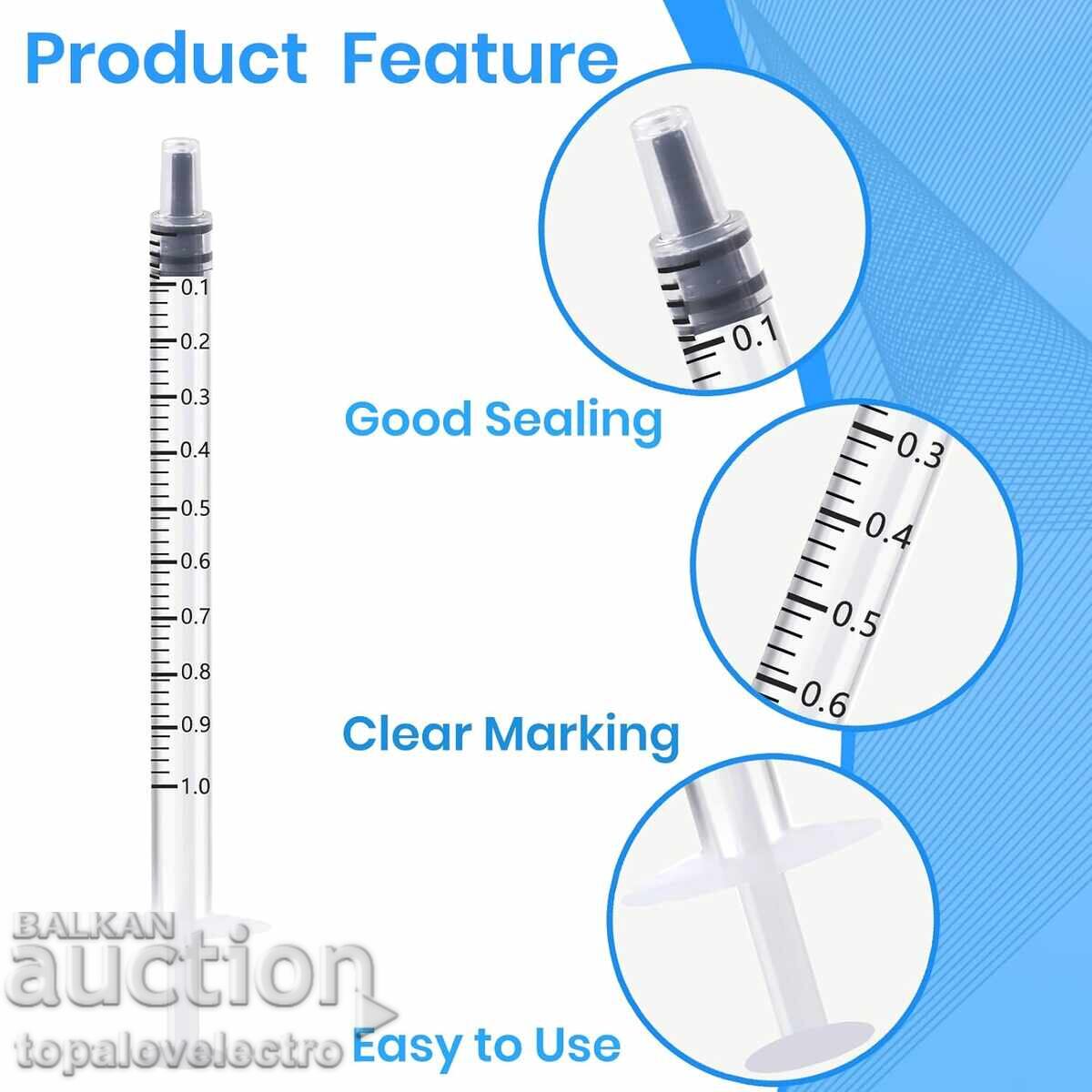 Δημοπρασία Σετ από 63 πλαστικές σύριγγες με καπάκια 1ml