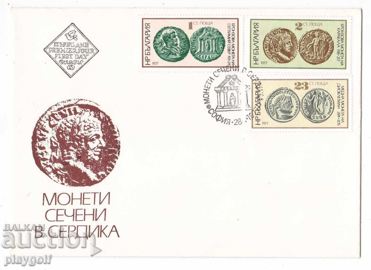 First-day cover COINS MINTED IN SERDICA 1977