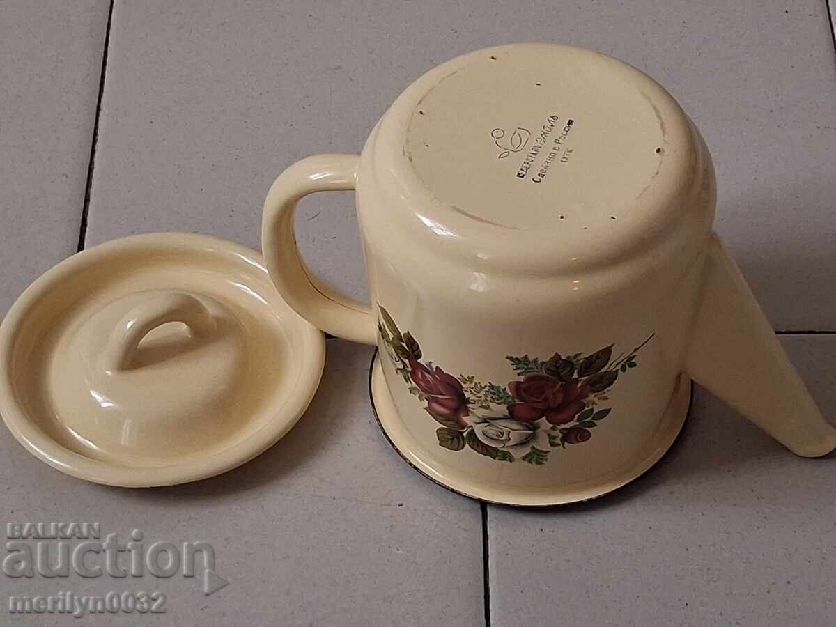 Παράδοση Εμαγιέ ρωσικό τσαγιέρα, σκεύος με σμάλτο Παράδοση Εμαγιέ ρωσικό τσαγιέρα, σκεύος με σμάλτο