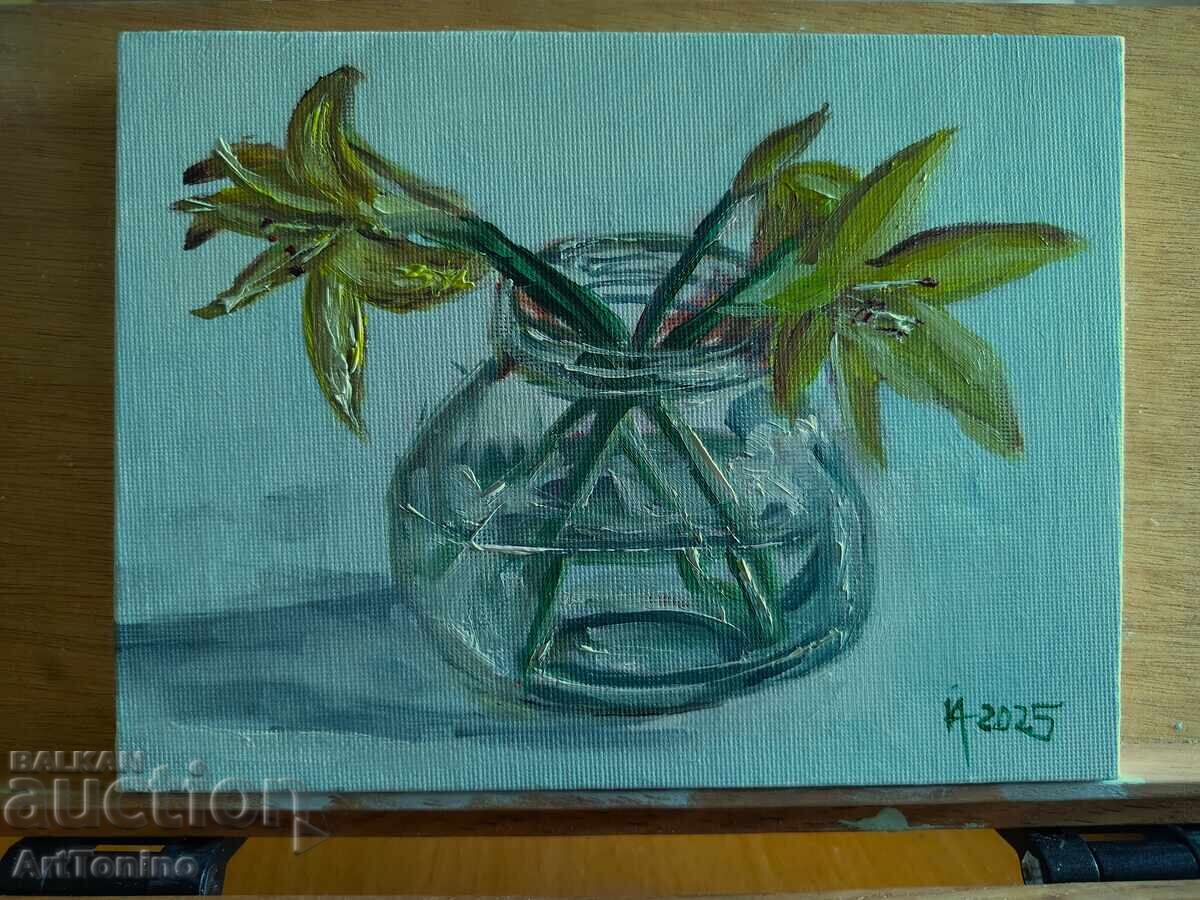Oil painting - Still life - Flowers in a jar - Anton Yordanov / II with price 15.55 BGN | € 7.95 Oil painting - Still life - Flowers in a jar - Anton Yordanov / II with price 15.55 BGN | € 7.95