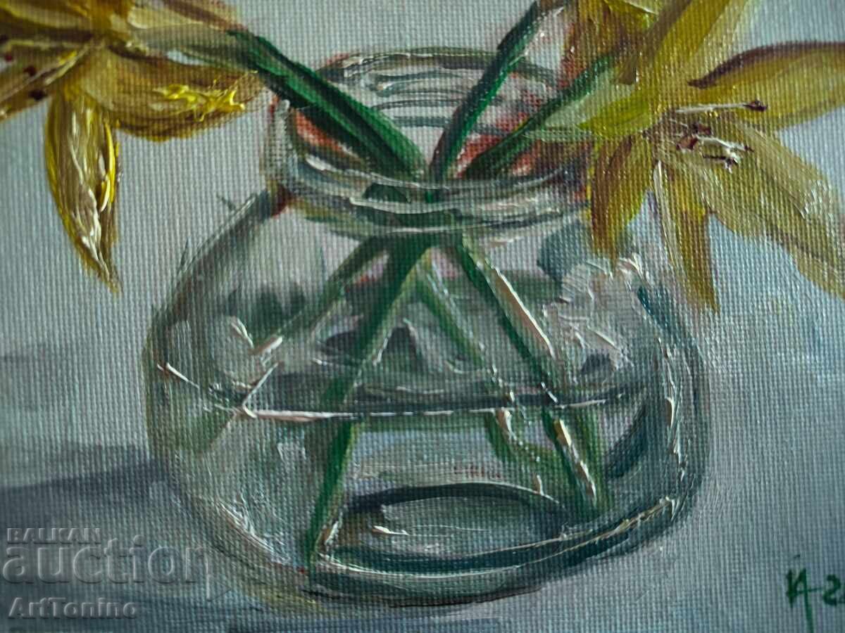 Auction Oil painting - Still life - Flowers in a jar - Anton Yordanov / II Auction Oil painting - Still life - Flowers in a jar - Anton Yordanov / II