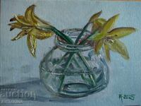 Oil painting - Still life - Flowers in a jar - Anton Yordanov / II