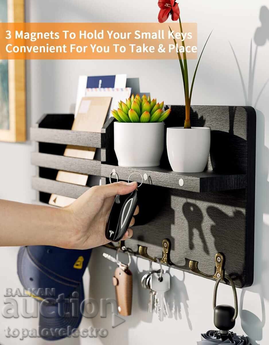 Кутия за ключове с 8 куки, рафт за съхранение, магнитен държ с цена 19.00 лв. | € 9.71
