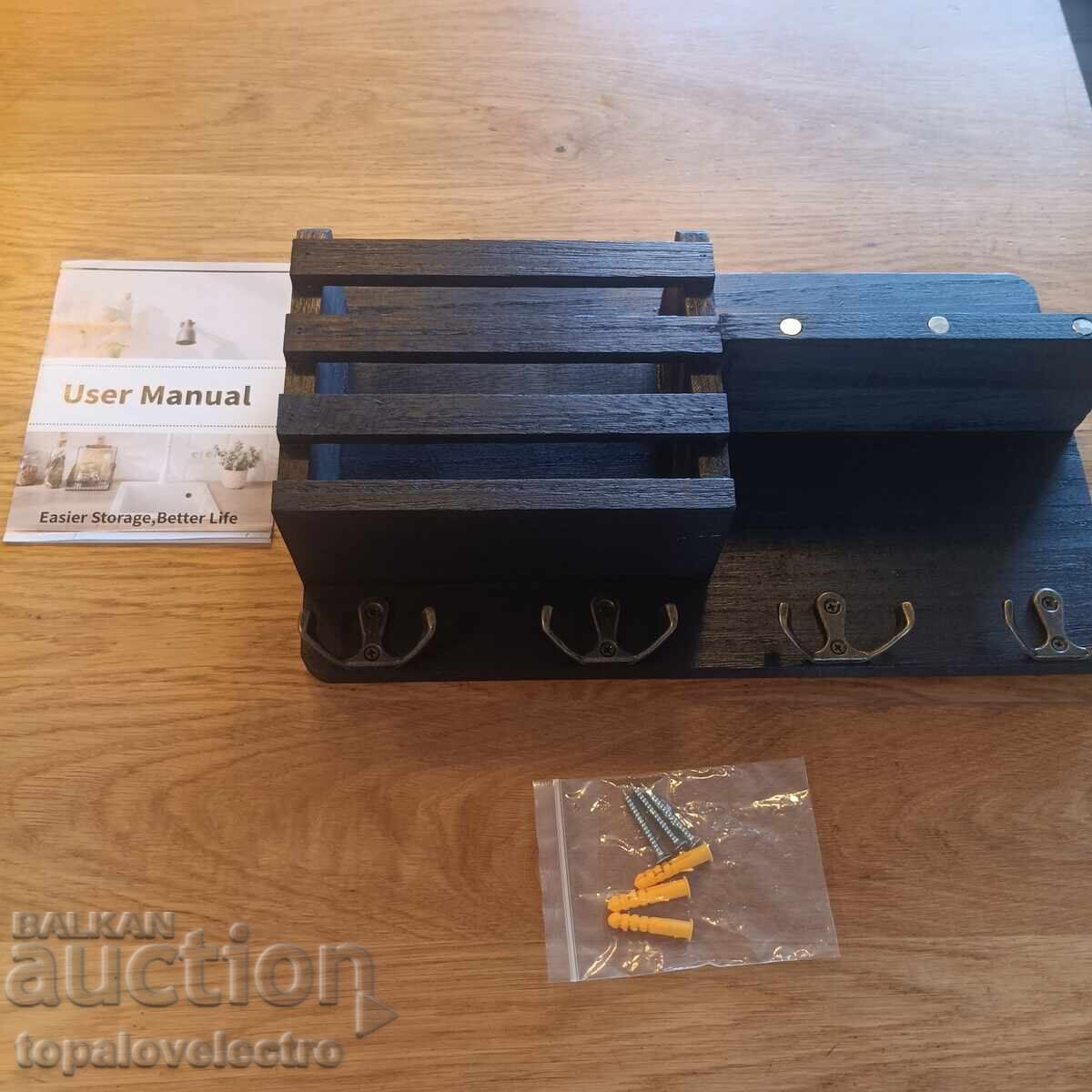 Доставка на Кутия за ключове с 8 куки, рафт за съхранение, магнитен държ