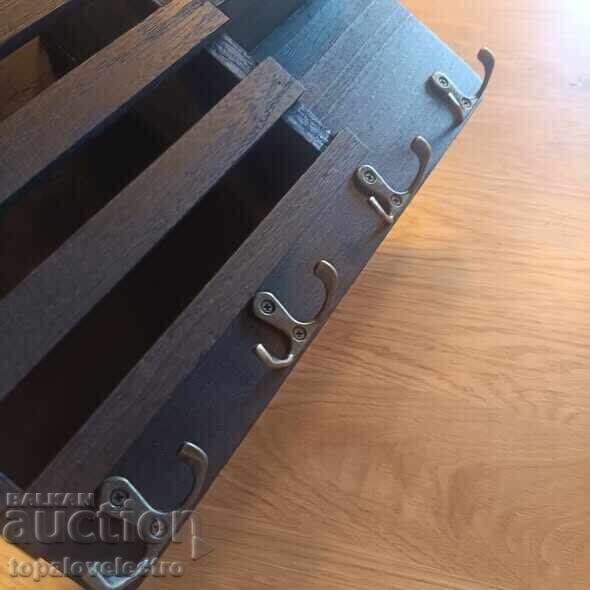 Кутия за ключове с 8 куки, рафт за съхранение, магнитен държ - 6