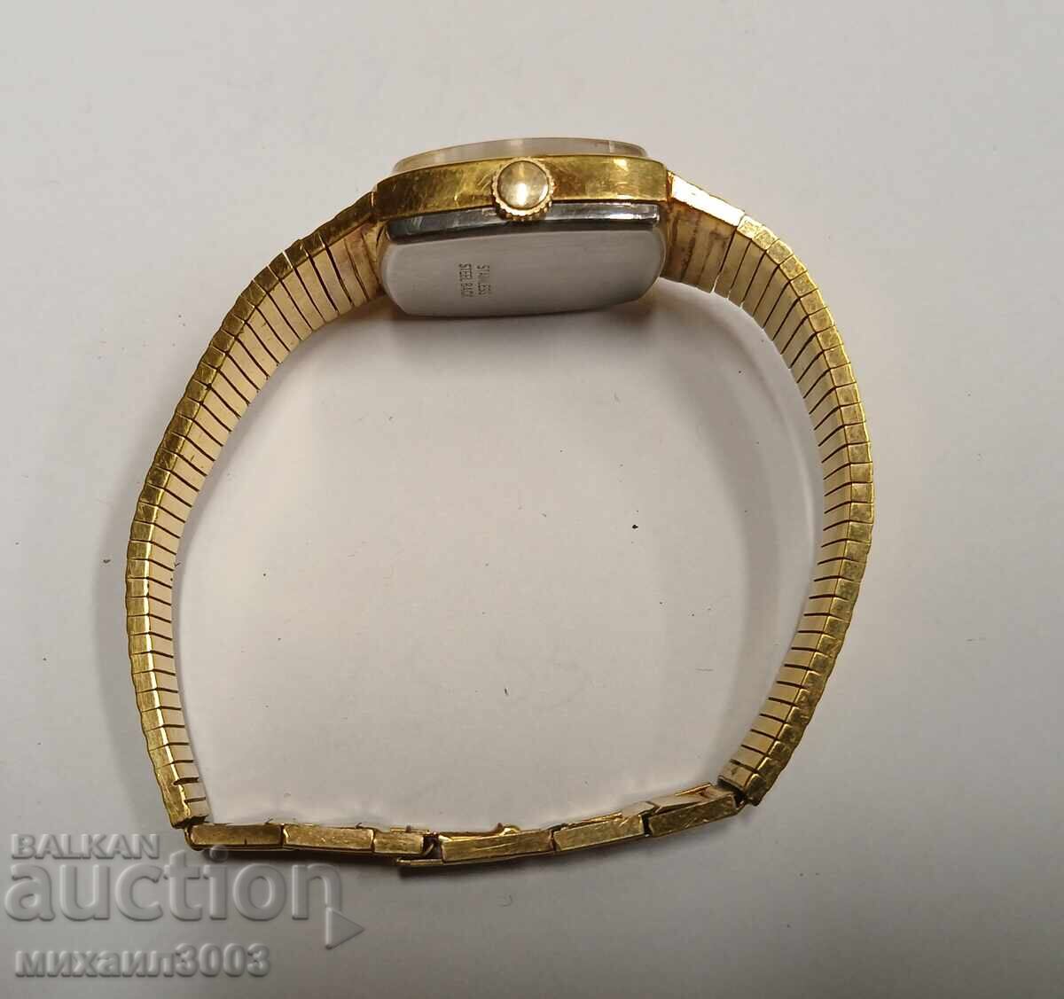 ПОЗЛАТЕН ШВЕЙЦАРСКИ МЕХАНИЧЕН ДАМСКИ ЧАСОВНИК PROVITA с цена 150.00 лв. | € 76.69 ПОЗЛАТЕН ШВЕЙЦАРСКИ МЕХАНИЧЕН ДАМСКИ ЧАСОВНИК PROVITA с цена 150.00 лв. | € 76.69