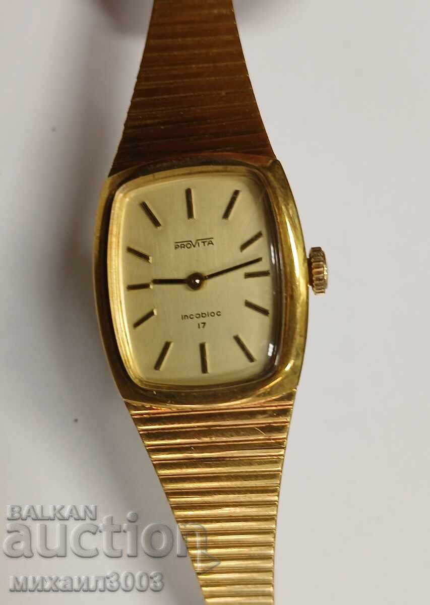 ПОЗЛАТЕН ШВЕЙЦАРСКИ МЕХАНИЧЕН ДАМСКИ ЧАСОВНИК PROVITA - 5 ПОЗЛАТЕН ШВЕЙЦАРСКИ МЕХАНИЧЕН ДАМСКИ ЧАСОВНИК PROVITA - 5