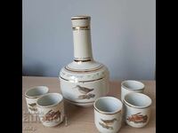 Isida porcelain set for rakia, hunting motifs