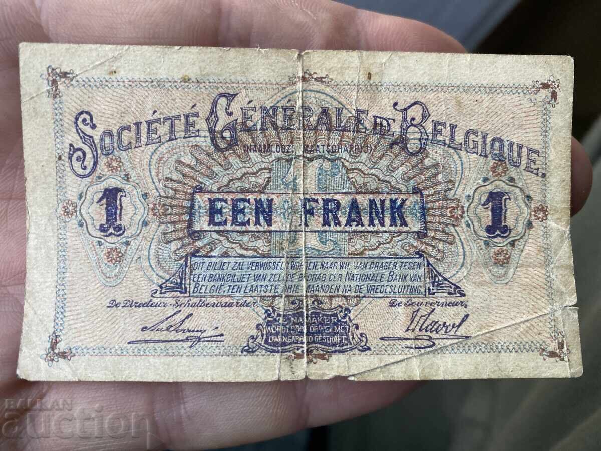 Belgia 1 franc 1915 cu preț 27.00 BGN | € 13.80