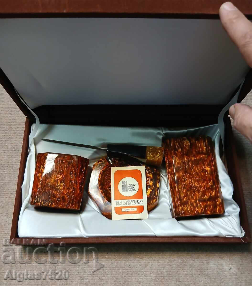 Auction New set / 2 vases, 1 ashtray and letter opener / Auction New set / 2 vases, 1 ashtray and letter opener /