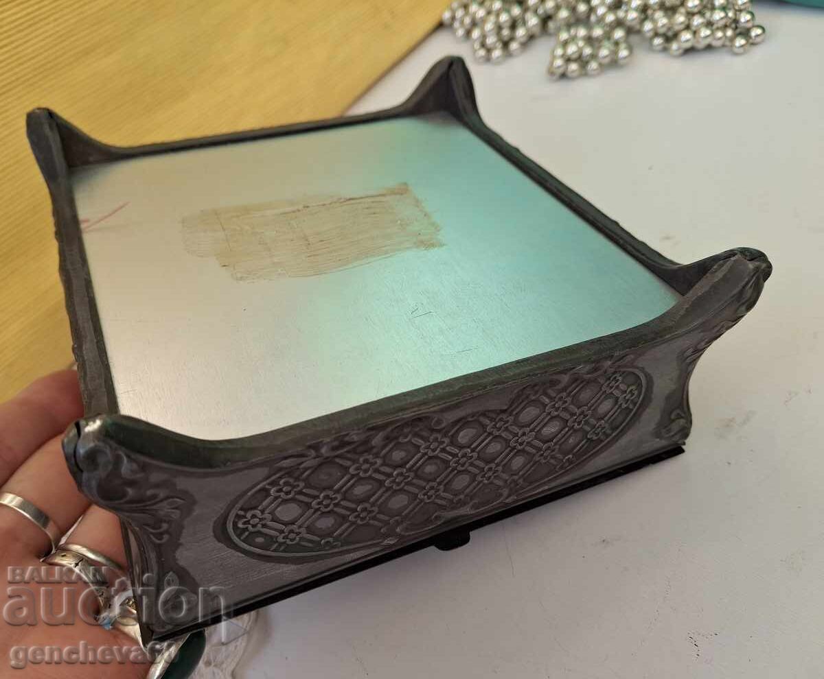 Cutie metalică vintage pentru bijuterii URSS/bijuterii - 7