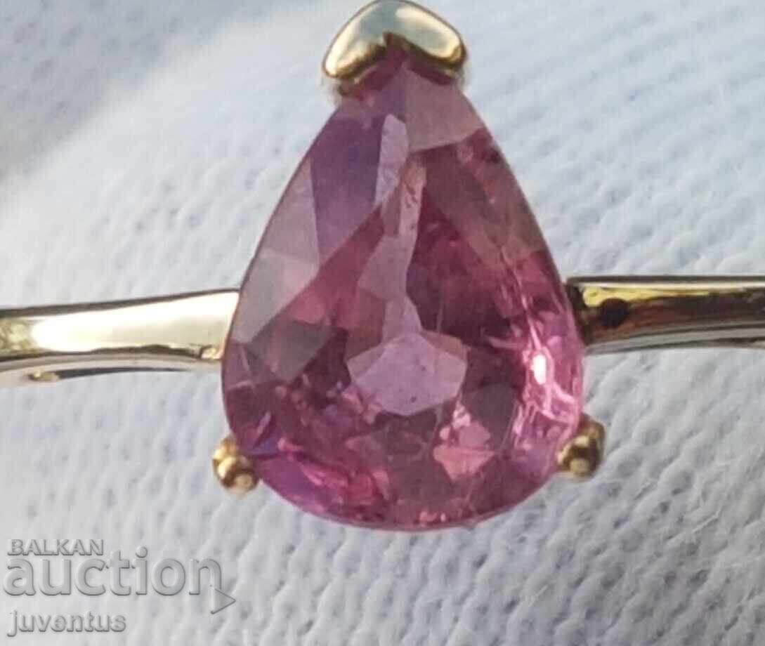 GOLD RING WITH PADPARADSCHA SAPPHIRE (MADAGASCAR) CERTIFICATE with price 850.00 BGN | € 434.60