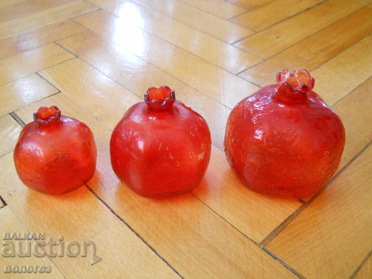 Glass vase set - pomegranates Glass vase set - pomegranates