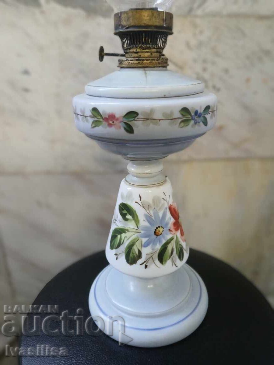 Παράδοση Αρχαία χειροποίητη ζωγραφισμένη λάμπα πετρελαίου τέλη του 19ου αιώνα Παράδοση Αρχαία χειροποίητη ζωγραφισμένη λάμπα πετρελαίου τέλη του 19ου αιώνα