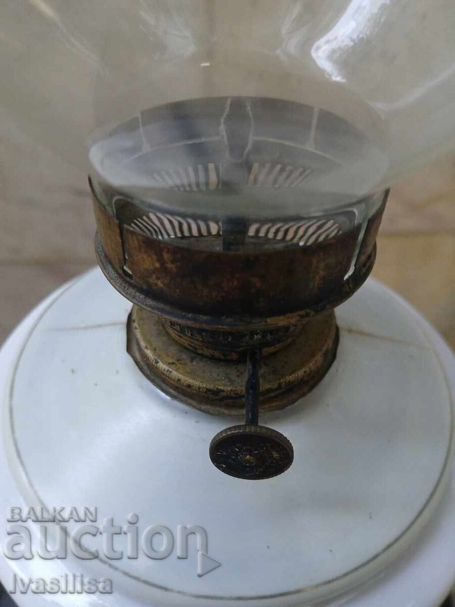 Αρχαία χειροποίητη ζωγραφισμένη λάμπα πετρελαίου τέλη του 19ου αιώνα - 5 Αρχαία χειροποίητη ζωγραφισμένη λάμπα πετρελαίου τέλη του 19ου αιώνα - 5