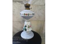 Αρχαία χειροποίητη ζωγραφισμένη λάμπα πετρελαίου τέλη του 19ου αιώνα