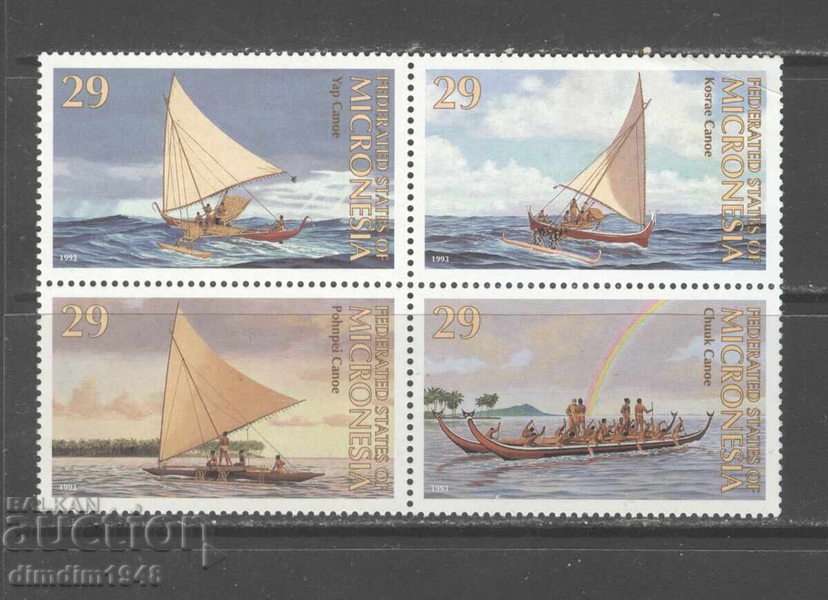 Micronezia 1993 - "bărci de pescuit" serie completă - nefolosite