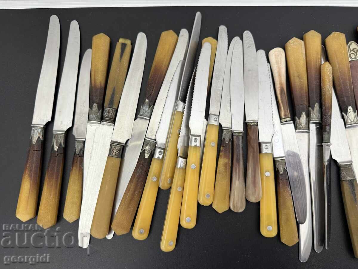 Large lot of 0.01lv. KNIVES and dessert utensils - 6 Large lot of 0.01lv. KNIVES and dessert utensils - 6
