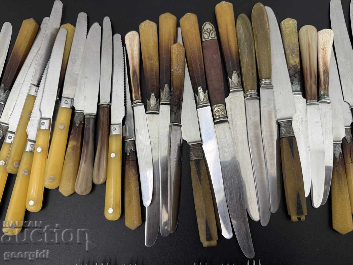 Large lot of 0.01lv. KNIVES and dessert utensils - 7 Large lot of 0.01lv. KNIVES and dessert utensils - 7