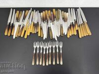 Large lot of 0.01lv. KNIVES and dessert utensils