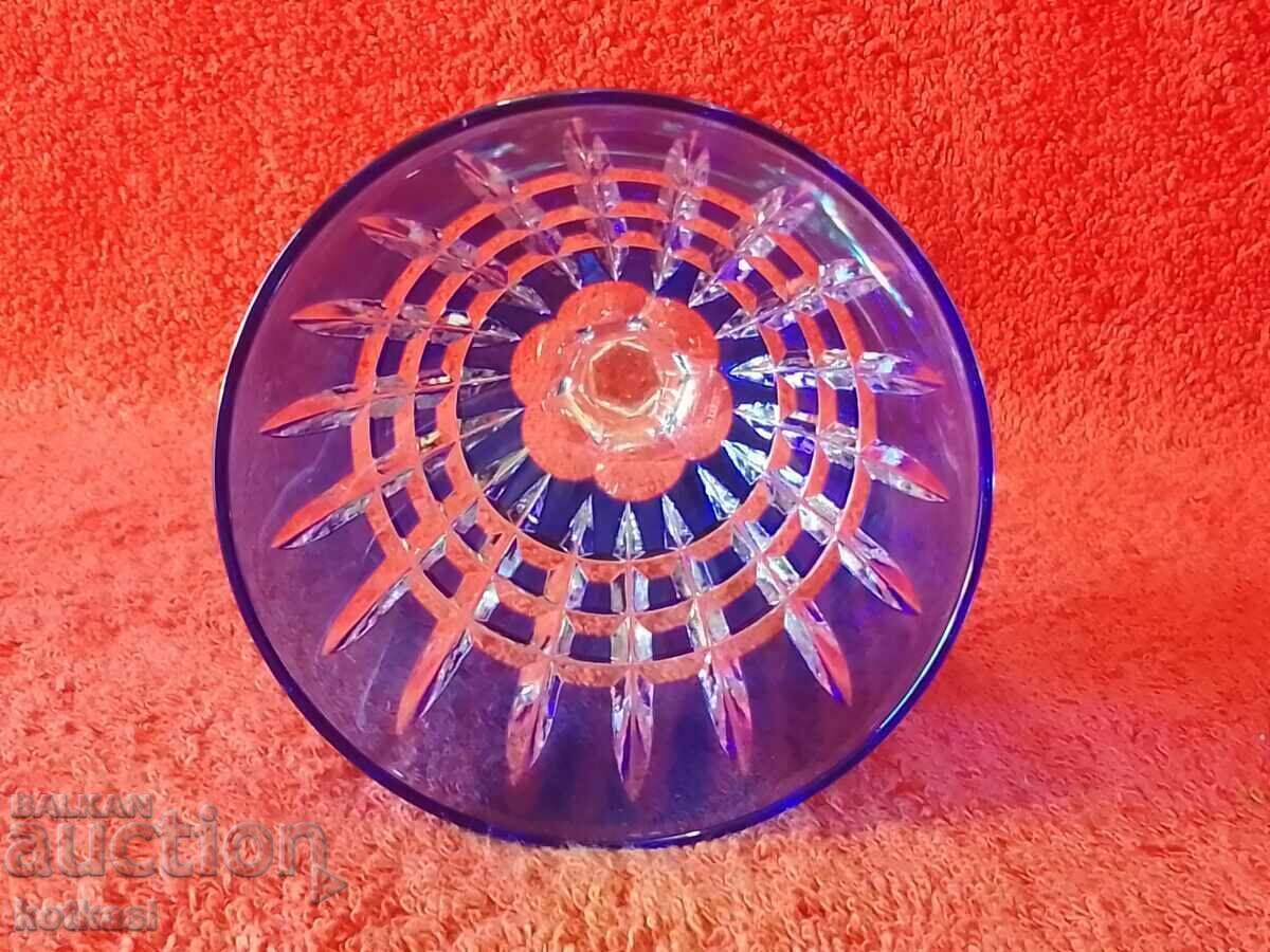 Auction  Old colored solid crystal glass Germany