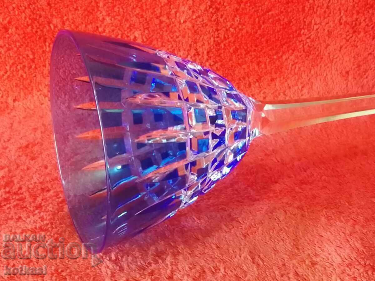 Sticlă de cristal masiv colorată veche Germania - 5