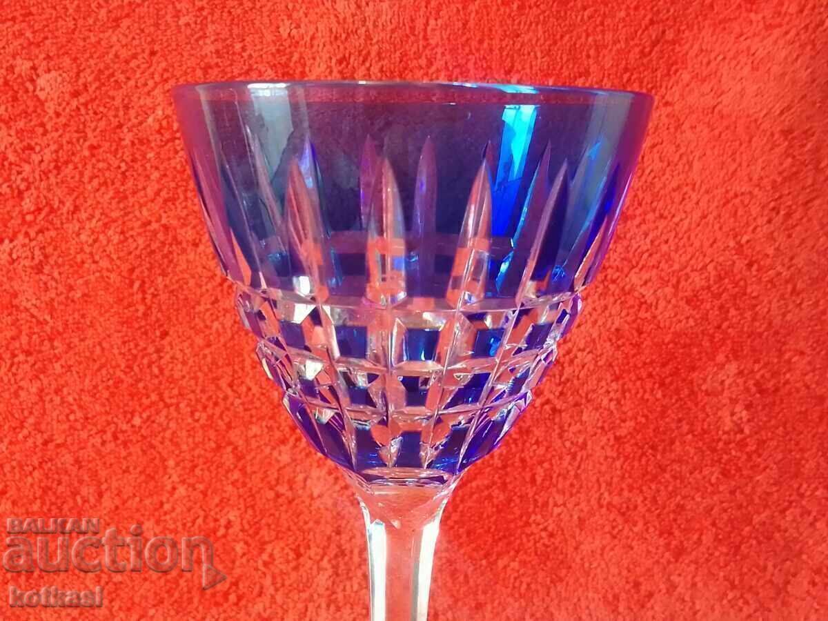 Sticlă de cristal masiv colorată veche Germania - 7